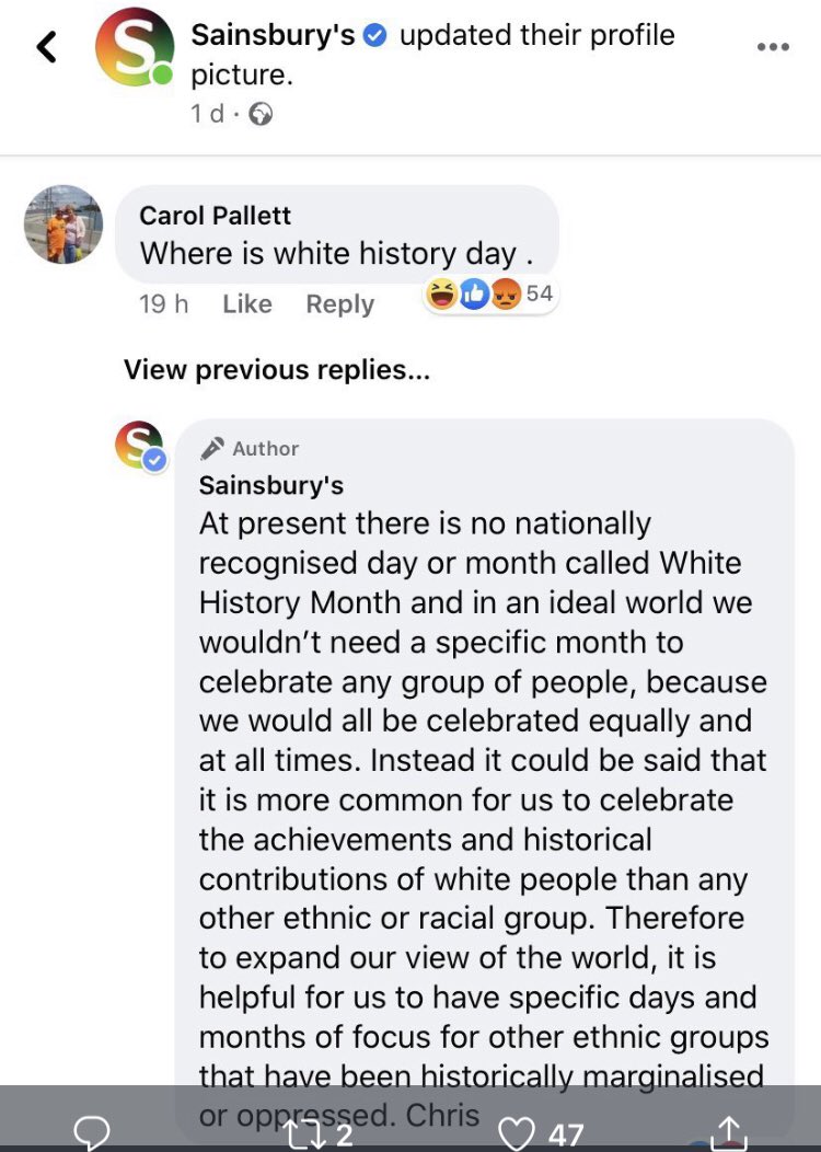 This Sainsbury’s social media chap has a better grasp of reality than the best-paid columnists in the country. Kudos to Chris.