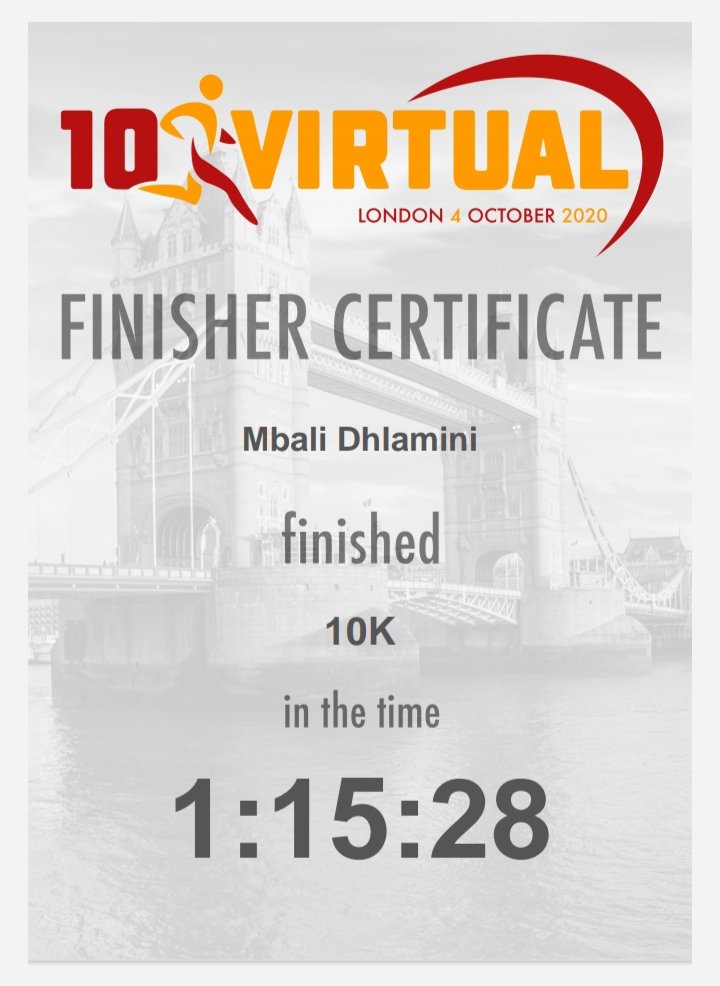 10Virtual: London 10km....

#teamdhlaminisisters 
#teamfitness 
#runforlife 
#runningwoman 
#fitlife 
#flab2fit 
#fortheloveofrunning 
#FetchYourBody2020
#Finishing2020Healthy
#RunningWithLulubel 
#RunningWithTumiSole
#adidasrunning 
#AdidasZA 
#PolarM430