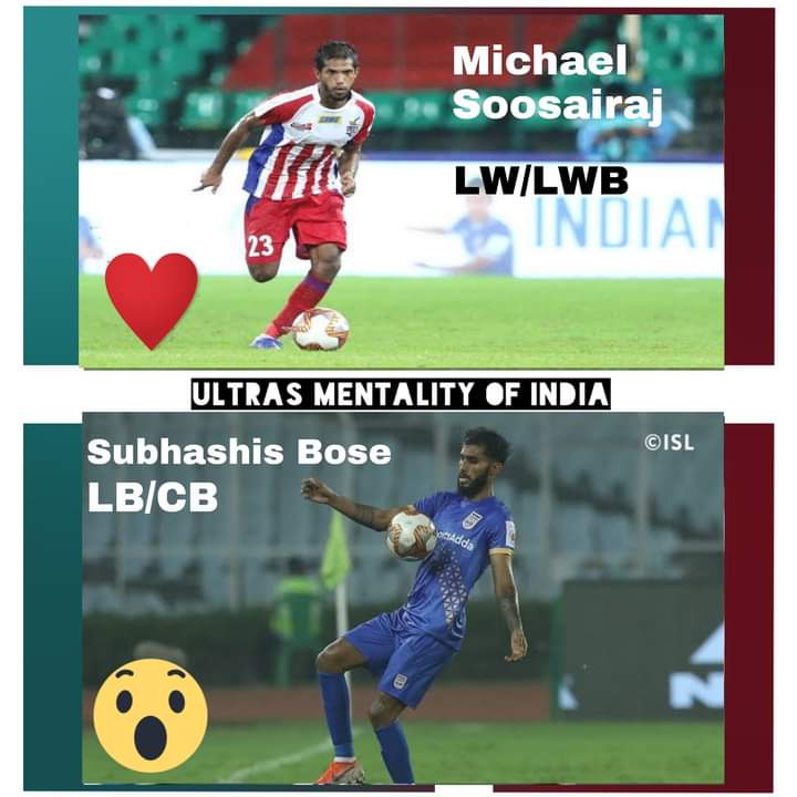 umi__official's tweet photo. With Tiri, Sandesh Jhingan &amp; Prabir Das clear fan favourites and deserving too .... We know look at the left back or left wing back position.

Having bought Subhasish Bose for long term plans, who gets a chance in the fans choice best 11.
Michael Soosairaj- ♥️
Subhashish Bose- 😮 https://t.co/Po41zAScEf