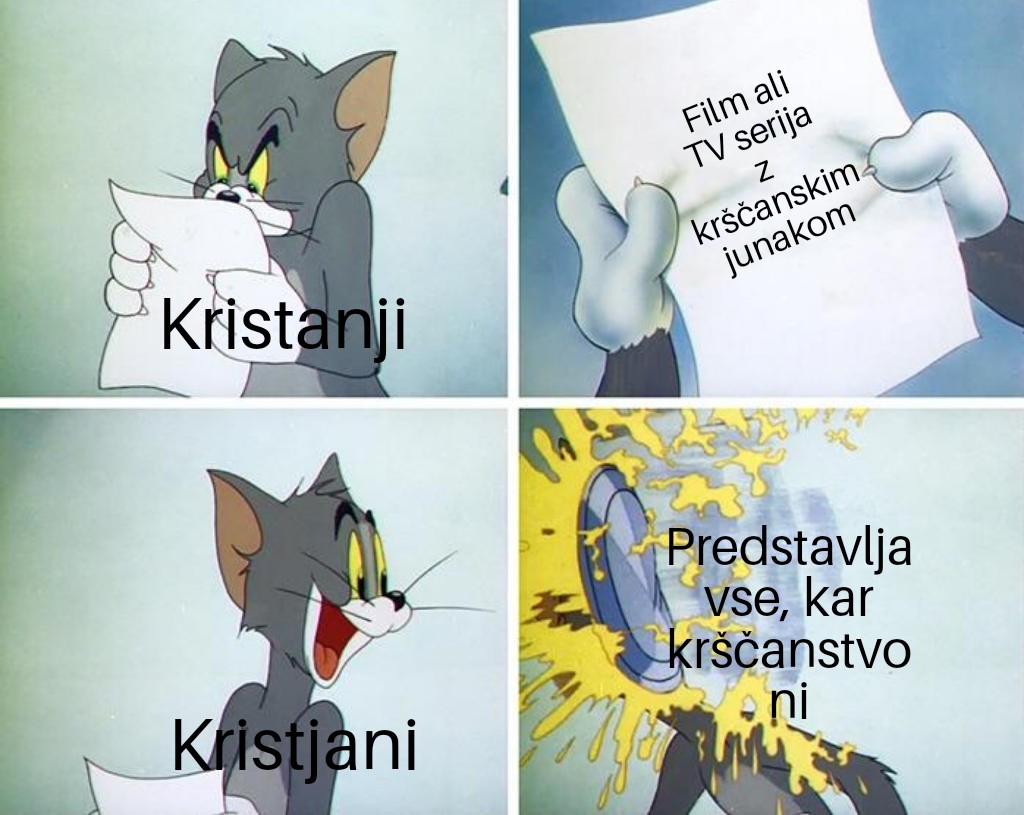 KatoliskiM's tweet photo. Skoraj nobenega filma ali serije ne morem gledati v miru 😕 https://t.co/1DVDM4uuO7