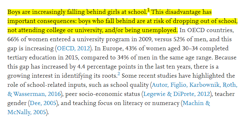 SteveStuWill's tweet photo. Boys Lag Behind: A comparison of gender-blind vs. non-blind test scores reveals a teacher marking bias in favor of girls. This appears to be part of the reason that boys fall behind girls at school. https://t.co/CQFFflJVGi https://t.co/nzMHkFof2s