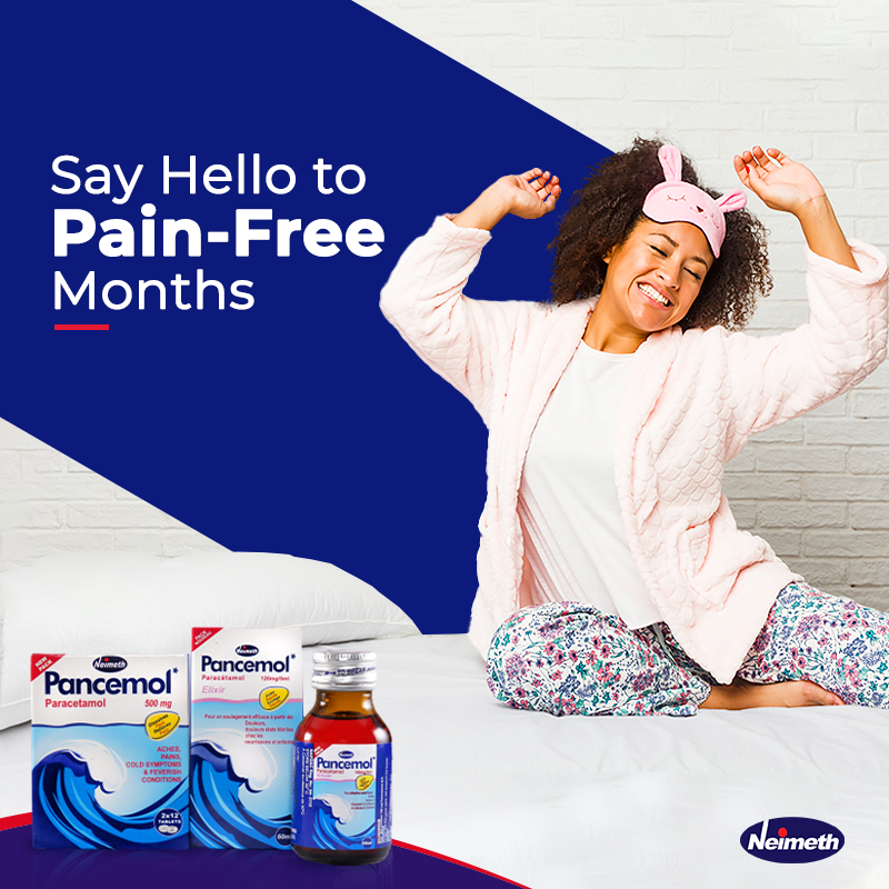 NeimethPlc's tweet photo. Menstrual pain has nothing on you.
Enjoy everyday of the month with maximum relief. Pancemol has got you covered. 😊
#Pancemol #Anagelsic #Neimeth #PainRelief #DissolvesFastActsFaster https://t.co/uyQzaoKjdb