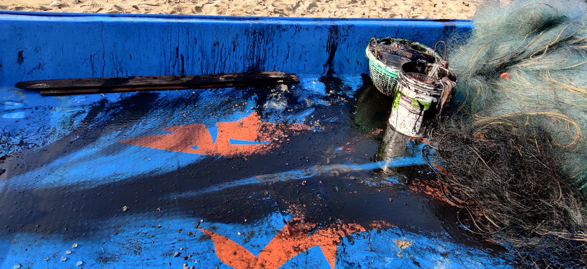 A catch of squid stains a boat with ink, at Bessie again