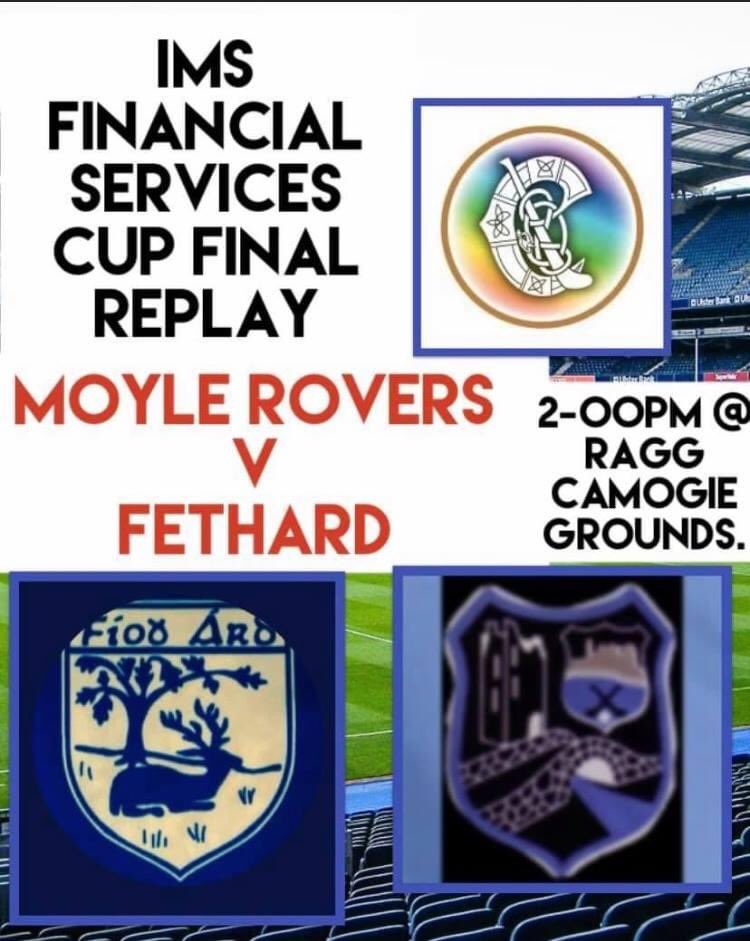 Best of luck to our U12 girls who take on Moyle Rovers in the Cup final replay, today in The Ragg at 2pm🔵⚪️