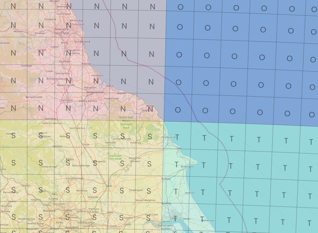 this is where the 500km tiles of N, O, S and T meet and despite it being nearly all sea, there is a tiny slither of coast at OV0000 (tiny)