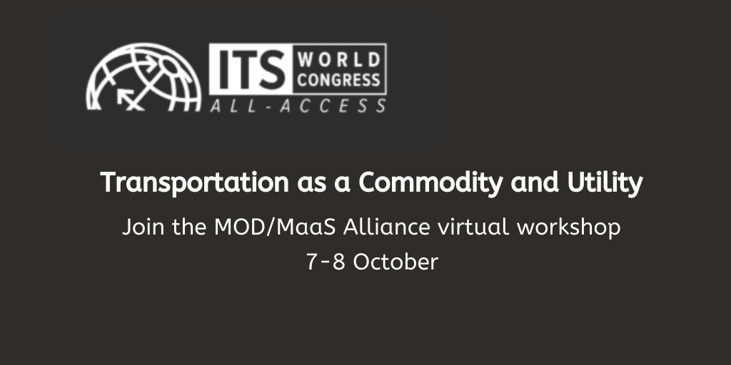 Join <a href="/TheMODAlliance/">Mobility On Demand Alliance</a> and <a href="/MaaS_Alliance/">MaaS Alliance</a> on 7 and 8 October at our Virtual Workshop during the <a href="/ITSAEvents/">ITS America Events</a>
ITS World Congress ALL-ACCESS talking about #Mobility Services and Mobility Infrastructure as a Commodity maas-alliance.eu/join-the-mod-m…