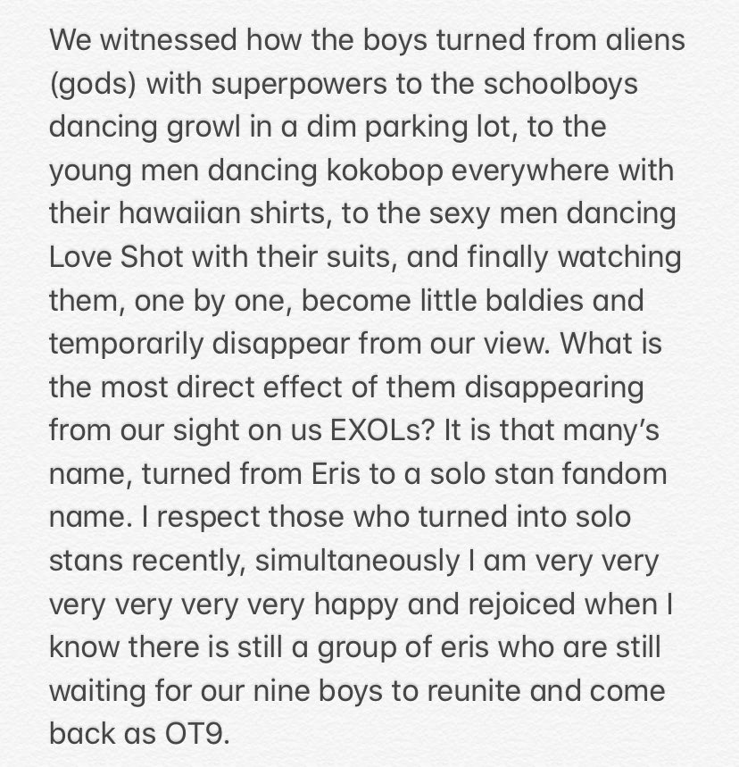 I didn’t write this. I translated this. Credit to 思锥 on Weibo.  @weareoneEXO