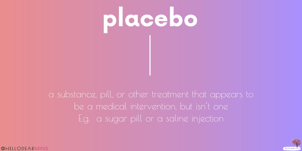 hellodearmind's tweet photo. The idea that your brain can convince your body a fake treatment is the real thing and thus stimulates healing is the placebo effect 
The placebo effect represents a fascinating connection between mind and body https://t.co/K44ZX5p2QO