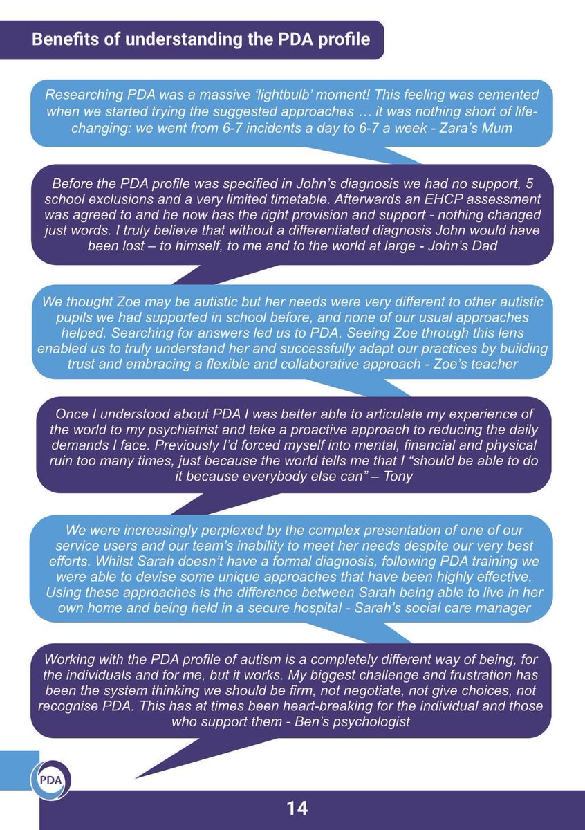 PDASociety's tweet photo. Some of the benefits of understanding the PDA profile that people have shared with us...
For more information please visit our website:
https://t.co/UTVQKWfQT7
#PDA #PDAprofile #BeingUnderstood https://t.co/NmdcN7oHMu