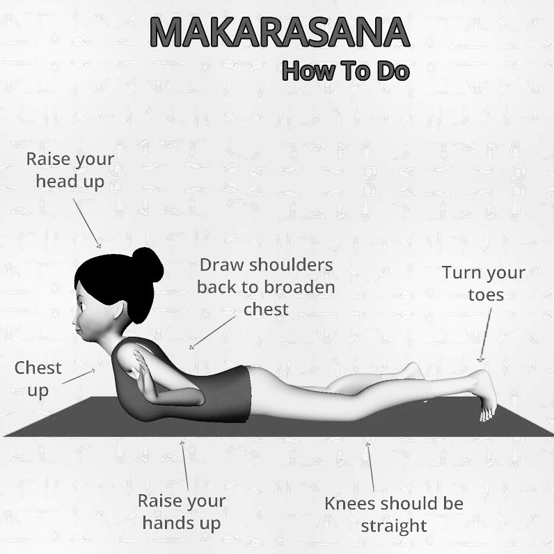 Makarasana (Crocodile Pose): How to Do Makarasana & Benefits - The Healer  Yoga