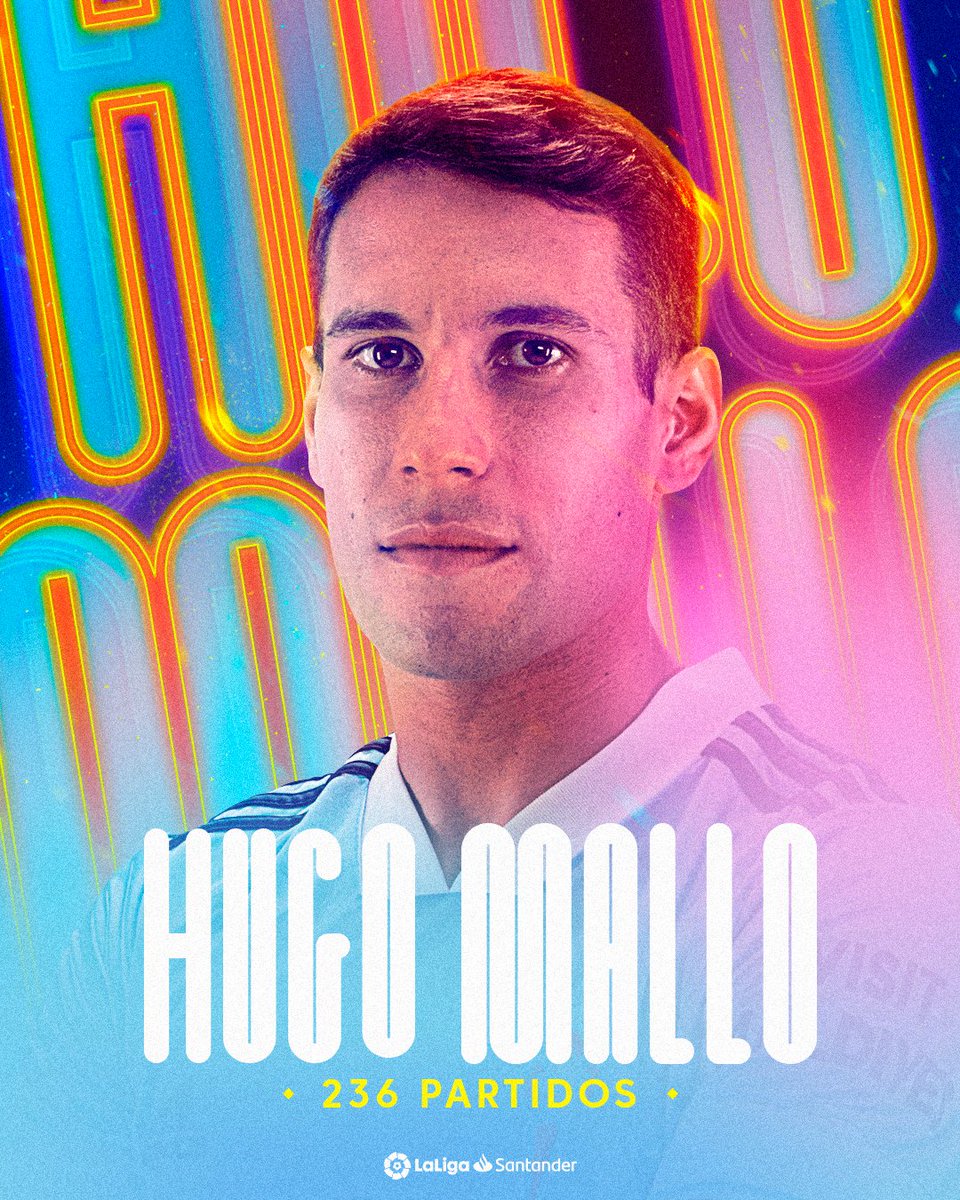 LaLiga's tweet photo. 💙 𝓛𝓔𝓨𝓔𝓝𝓓𝓐 💙

¡El lateral del @RCCelta Hugo Mallo supera a Mostovói como jugador celeste con más partidos (236) en #LaLigaSantander!

#OsasunaCelta
#HayQueVivirla https://t.co/5g5uo7k3gi