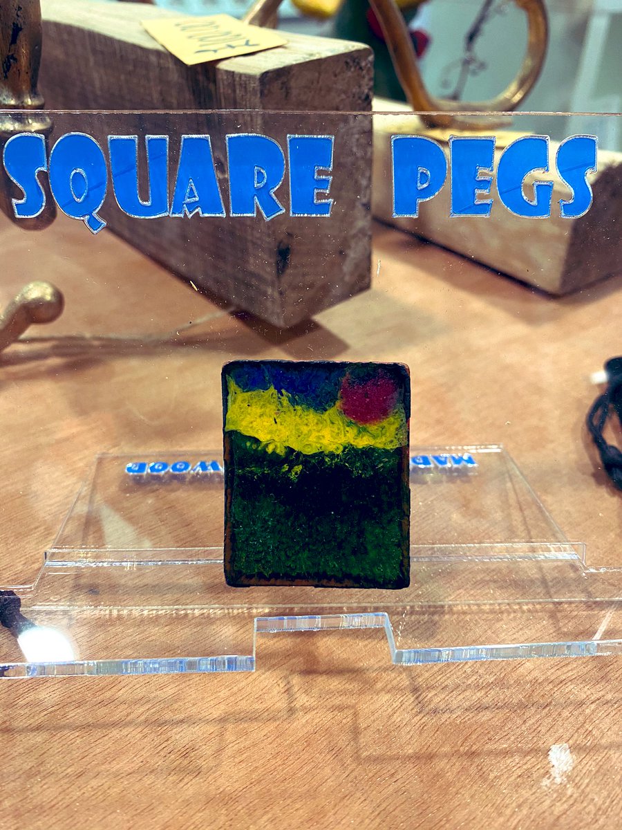 SquarePegs_WM's tweet photo. So glad to be showcasing more of our @SquarePegs_WM products made at @Ridgewood_High at @SCDT_Creatives. Back open and COVID safe. Come and see our Enamelled copper brooches made by our team. https://t.co/oTAJ5jgssF