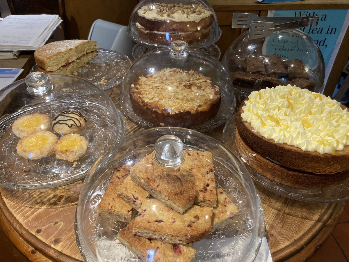 Lots of cakes on our trolley this morning (this isn’t all of them!) - don’t let the rain stop you! It’s warm and cosy here!