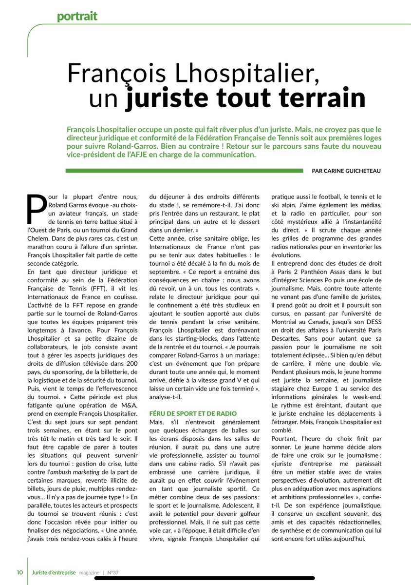 flhospit's tweet photo. Juriste tout terrain, surtout en ce moment 😉

#AFJE #juriste #teamjuriste #rolandgarros  #fft #assas #paris2 #Renédescartes #paris5 #europe1 #microsoft #wanadoo #orange #Avanquest #virginmobile @oliviersichel @patricebegay @bvanryb  @StephFougou @PascalGeorges2 @GeoffroyRDB https://t.co/Nz1sv59aqa