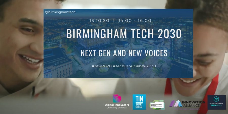 DigiINnovators's tweet image. Want to feel inspired? Help us celebrate new and diverse talent @BirminghamTech Week in partnership with @InnovationWM @TINSmartSocial and @GBSLEP 

Find out more and register here ➡️ bit.ly/2S9jBPM

#techusout #btw2020
