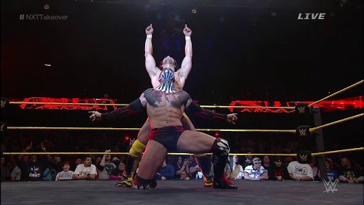 The Ascension Vs Hideo Itami & Finn BálorPairing the hot imports BADLY backfires when The Demon’s debut is so spellbinding that it bludgeons Itami’s aura. They were a fucking ripper team, it’s still good, but by “it”, I mean Finn’s NXT push, not Hideo’s. Oops.IT’S STILL GOOD!