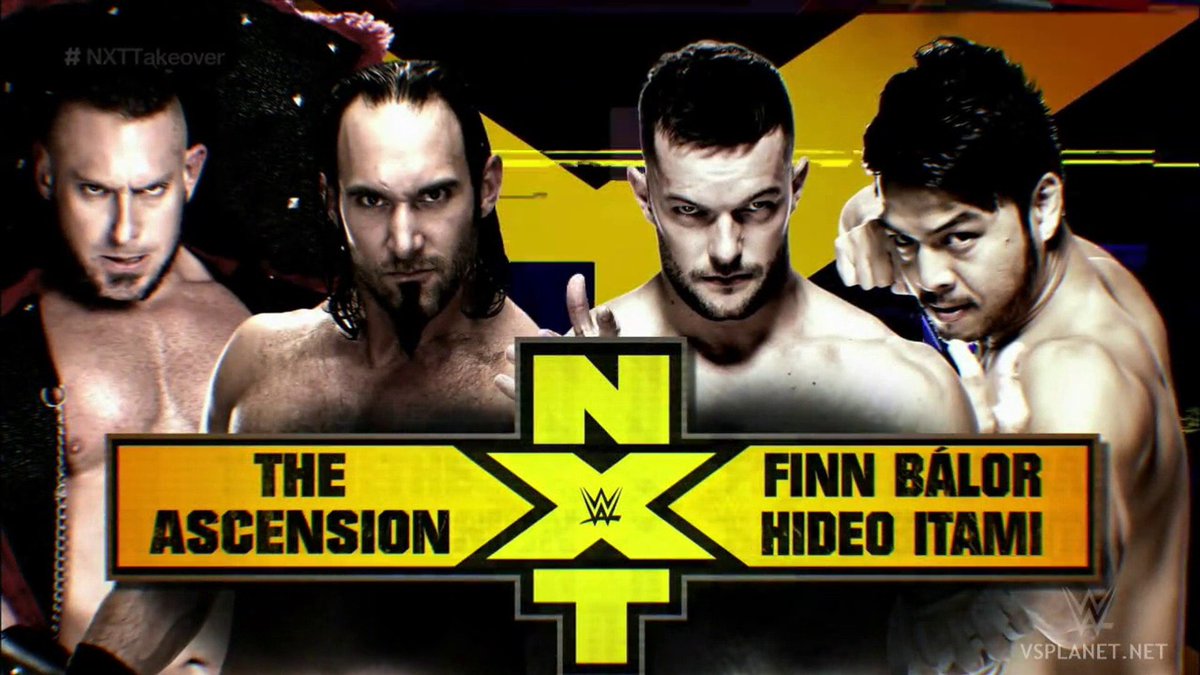 The Ascension Vs Hideo Itami & Finn BálorPairing the hot imports BADLY backfires when The Demon’s debut is so spellbinding that it bludgeons Itami’s aura. They were a fucking ripper team, it’s still good, but by “it”, I mean Finn’s NXT push, not Hideo’s. Oops.IT’S STILL GOOD!