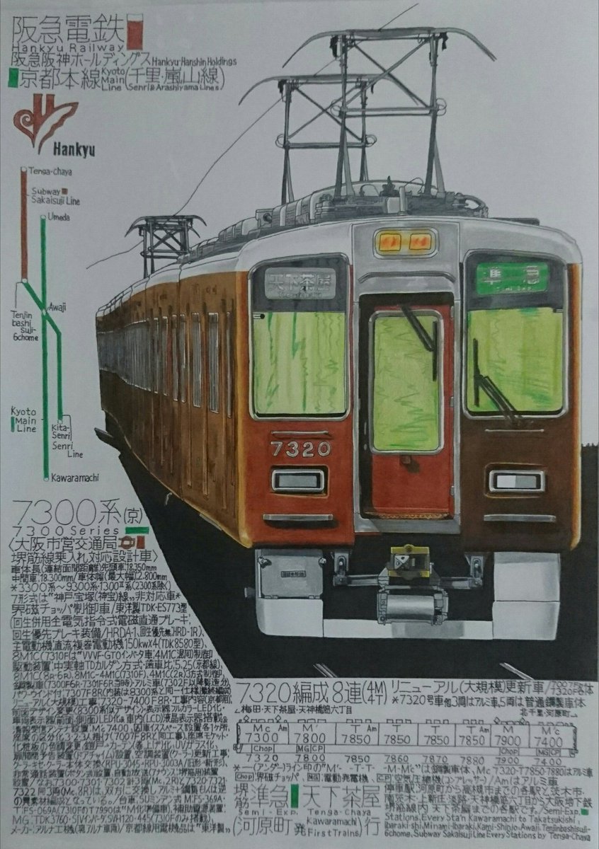 「#RTで私を有名にして下さい 
色鉛筆で鉄道絵を描いています。

有名にしてくだ」|出町柳 彩都 @skebリクエスト募集中【鉄道同人誌制作中】のイラスト