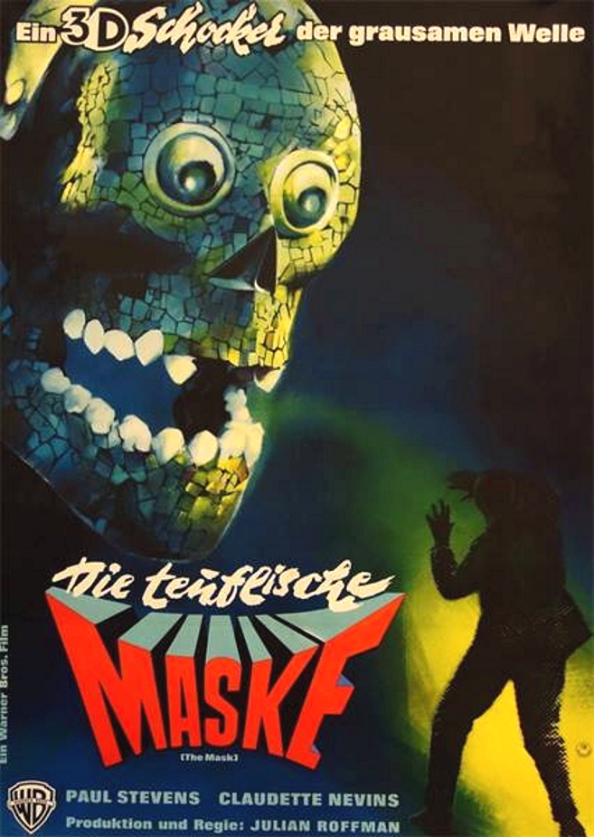 1961年公開　当時の新聞切抜き　骸骨面　丸の内東宝 はじめて「骸骨面」（The Mask 1961）を知ったのは30年くらい前