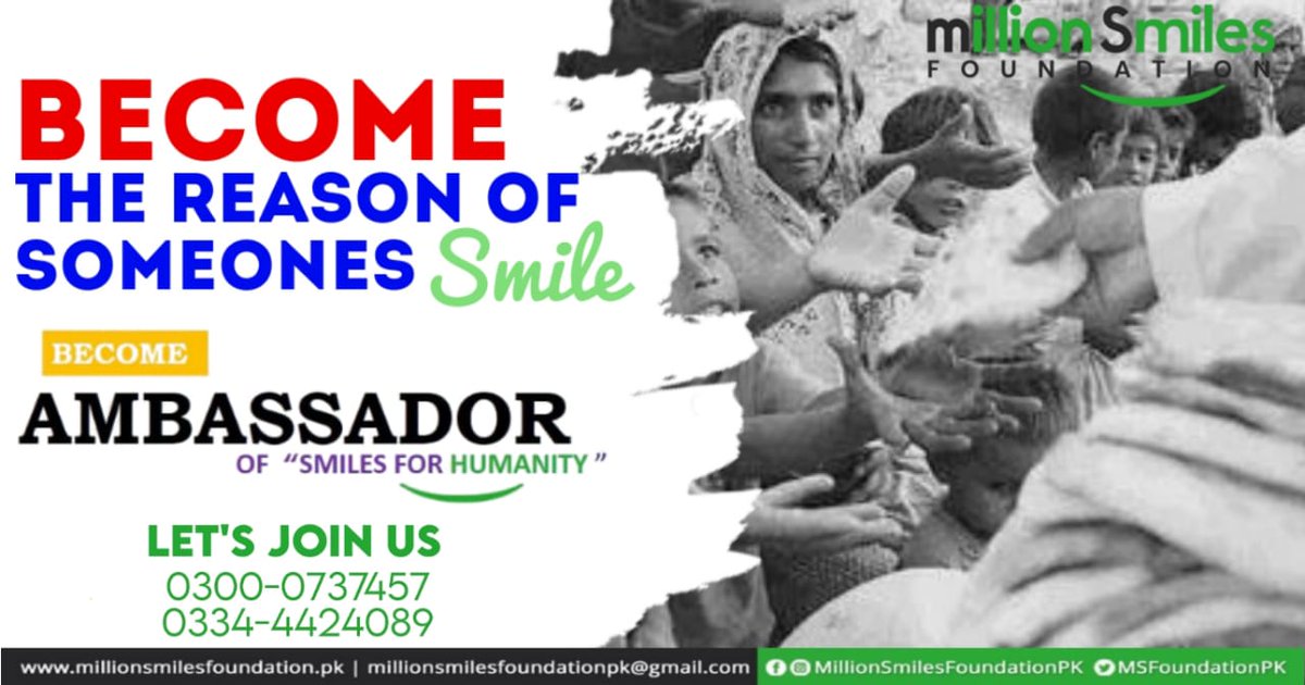 SEEMAB88892943's tweet photo. Be an Ambassador of humanity and serve the humanity..!
#JoinMSFoundation π
https://t.co/cPdEtLvnzc
@MSfoundationPK
@ZAtalks
@theasifshahzad
@Enaam_10 https://t.co/MWye2UpiUG