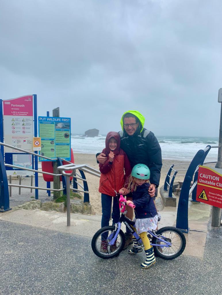TomRoachPKF's tweet photo. #shareasmilesw in the wind and rain riding/walking/running the tramway to portreath. Then @TheHubPortreath for mint aero milkshake https://t.co/zY3LzbqYH8