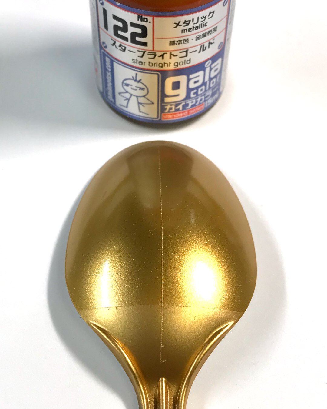 柳雅也 Wmm 自作 カラーチップ ガイアカラー スターブライトゴールド 白サフ ピュアホワイト ウィノーブラック 左半分 目的色 クリア フラットクリア 下一部 ホワイトバランスはphotoshopで背景に合わせた ガンダム ガンプラ T