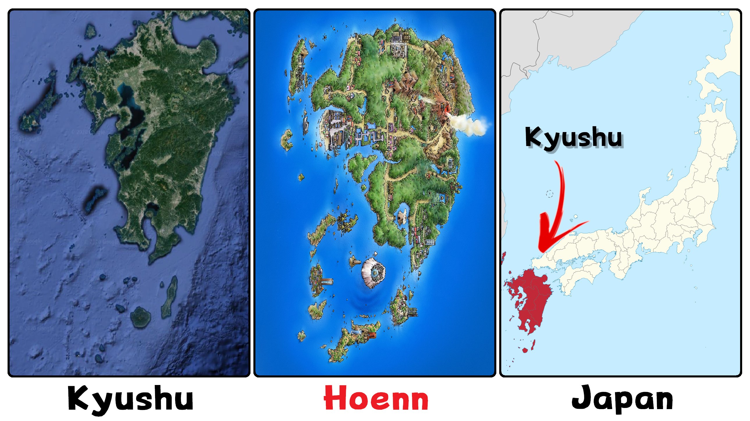 Pokemon Hoenn Region Map Dr. Lava's Lost Pokemon On Twitter: "Hoenn Origins: Junichi Masuda's  Parents Were Born On Japan's Southern Island Of Kyushu. He Had Fond  Memories Swimming In The Sea As A Kid When They'd