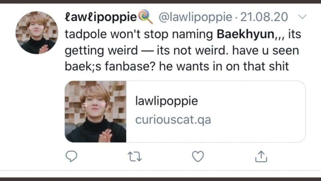 A small thread of lawlippopie showing her anti baekhyun nature