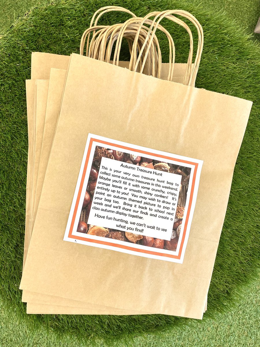 mrs_darl's tweet photo. My class were very excited when they each took a treasure hunt bag home on Friday. I’m looking forward to seeing their collections of Autumn loveliness! https://t.co/gictZIisK1