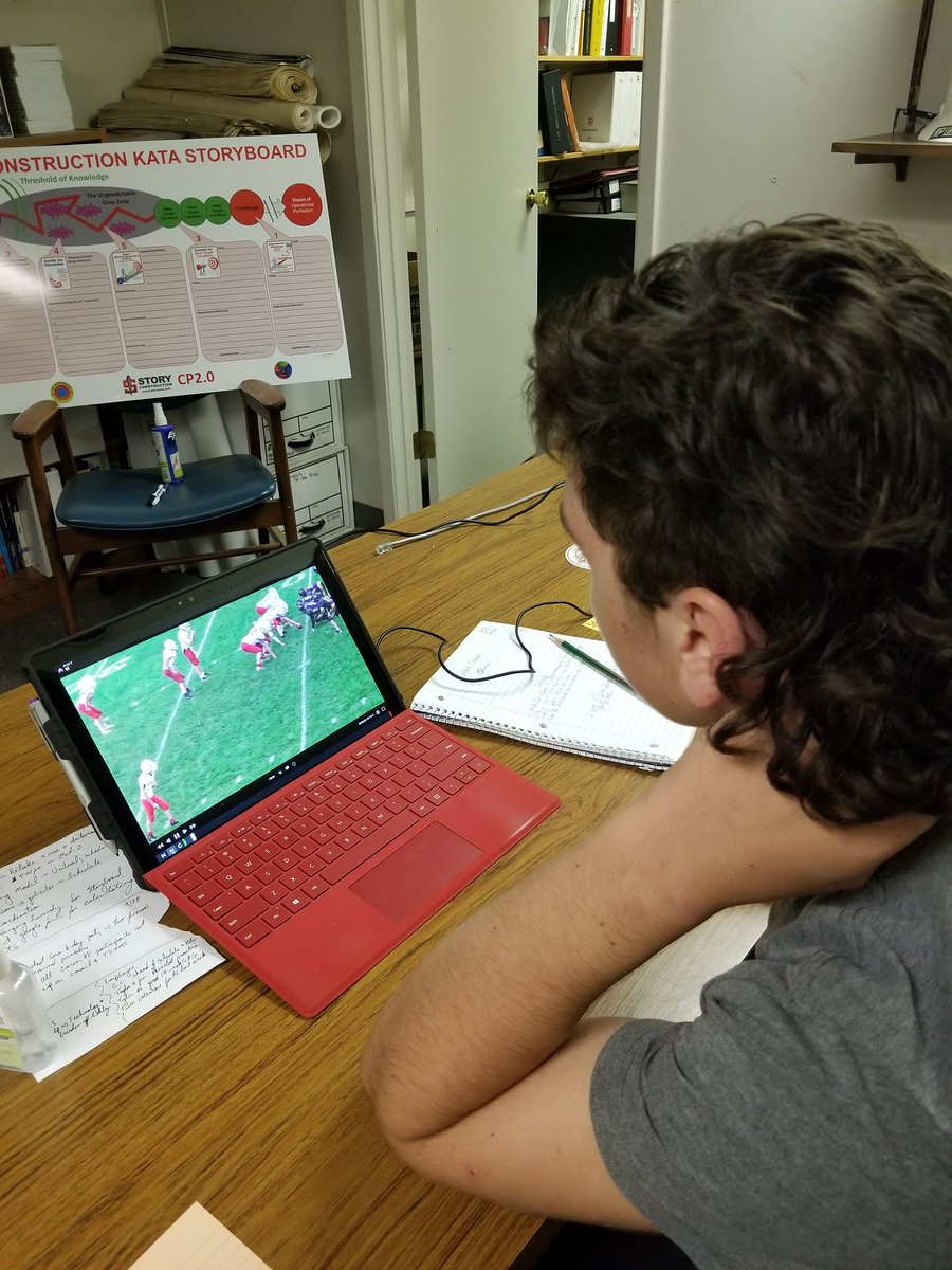 TerryPHatfield's tweet photo. Watching gamefim a second time in preparation for Monday's 9th grade game versus Webster City' spinner back offense. @Gilbert__FB #readkeys Do your job and trust your teammates to do theirs. https://t.co/P59x1EHBch