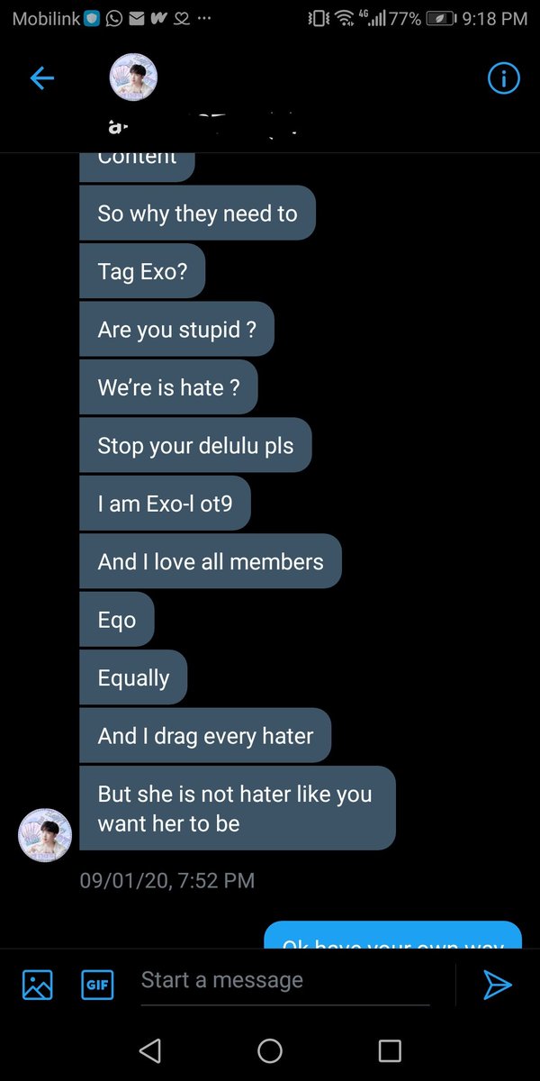 She blocked me but some ot9s follow her and defend her too.