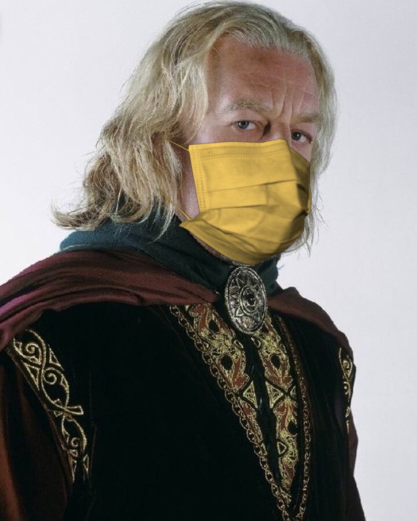 Theoden: has one for each of his outfits. Issued gold ones for all of Rohan