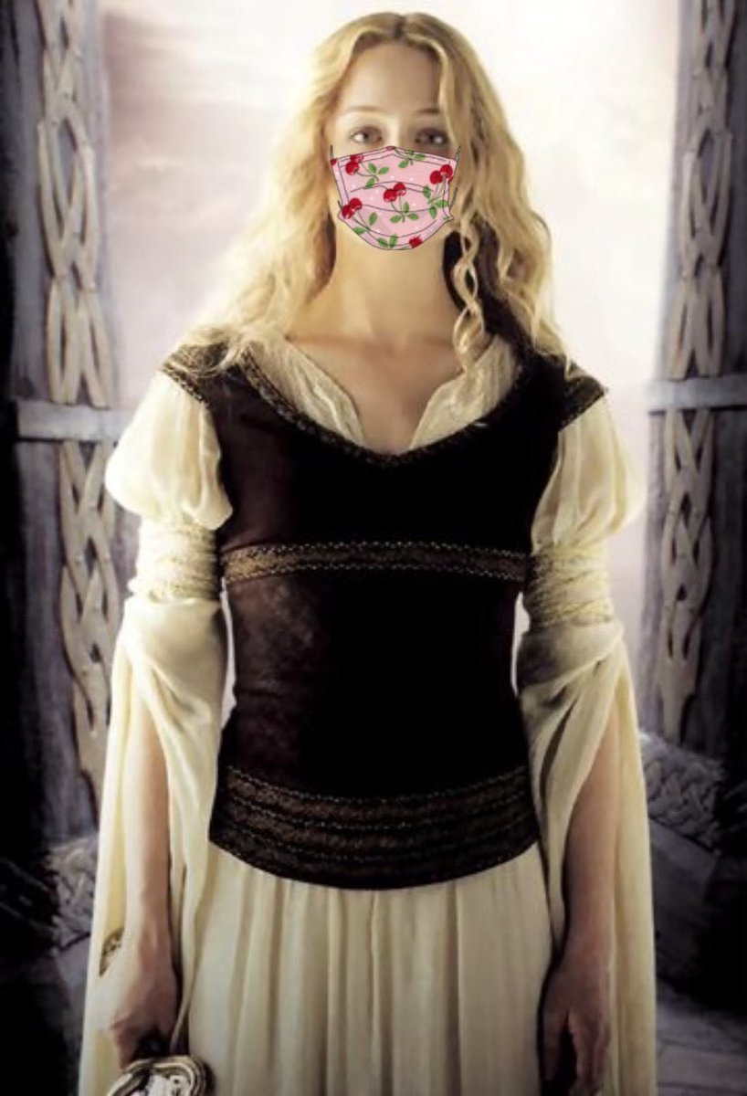 Éowyn: likes to make her own masks, but she’ll wear her gold one as a back up