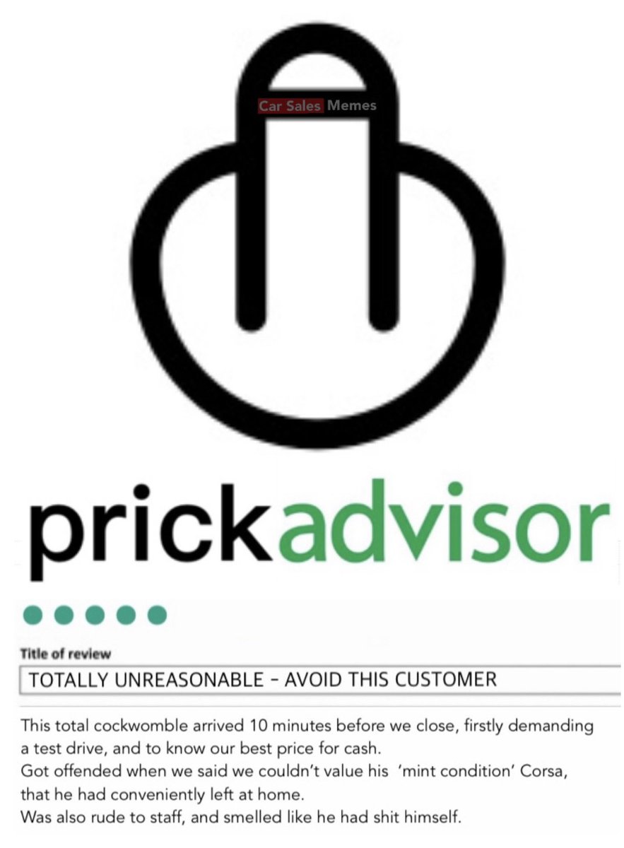 Car Sales memes (@Carsalesmemesuk) on Twitter photo 2020-10-04 16:48:19 If only we could review customers If only we could review customers