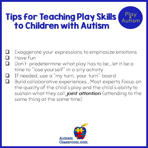 AutismClassroom's tweet photo. Tips for Teaching Play Skills to Children with Autism (Part 3). Exaggerate, have fun, be silly, build collaborative experiences. #autism #support #playskills #teachingplay #playandautism #autismteacher #education #edu #edchat #autismchat #specialeducation #AutismAwareness https://t.co/eJ9fpgGg0h