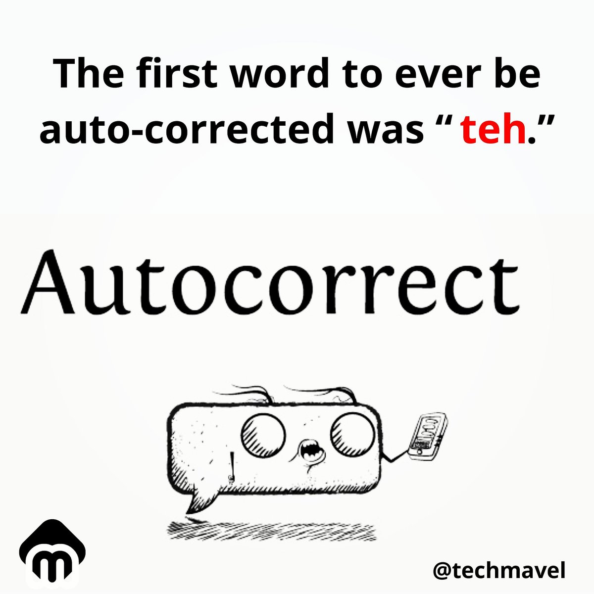 TechMavel's tweet photo. Back in the day, autocorrect wasn’t as efficient as it is now.
•
In order to auto-correct “teh” to “the,” you had to press the left arrow and F3.

#Facts #technology #techmavel #techtwitter #true #technicalguruji https://t.co/67mOAE9uDU