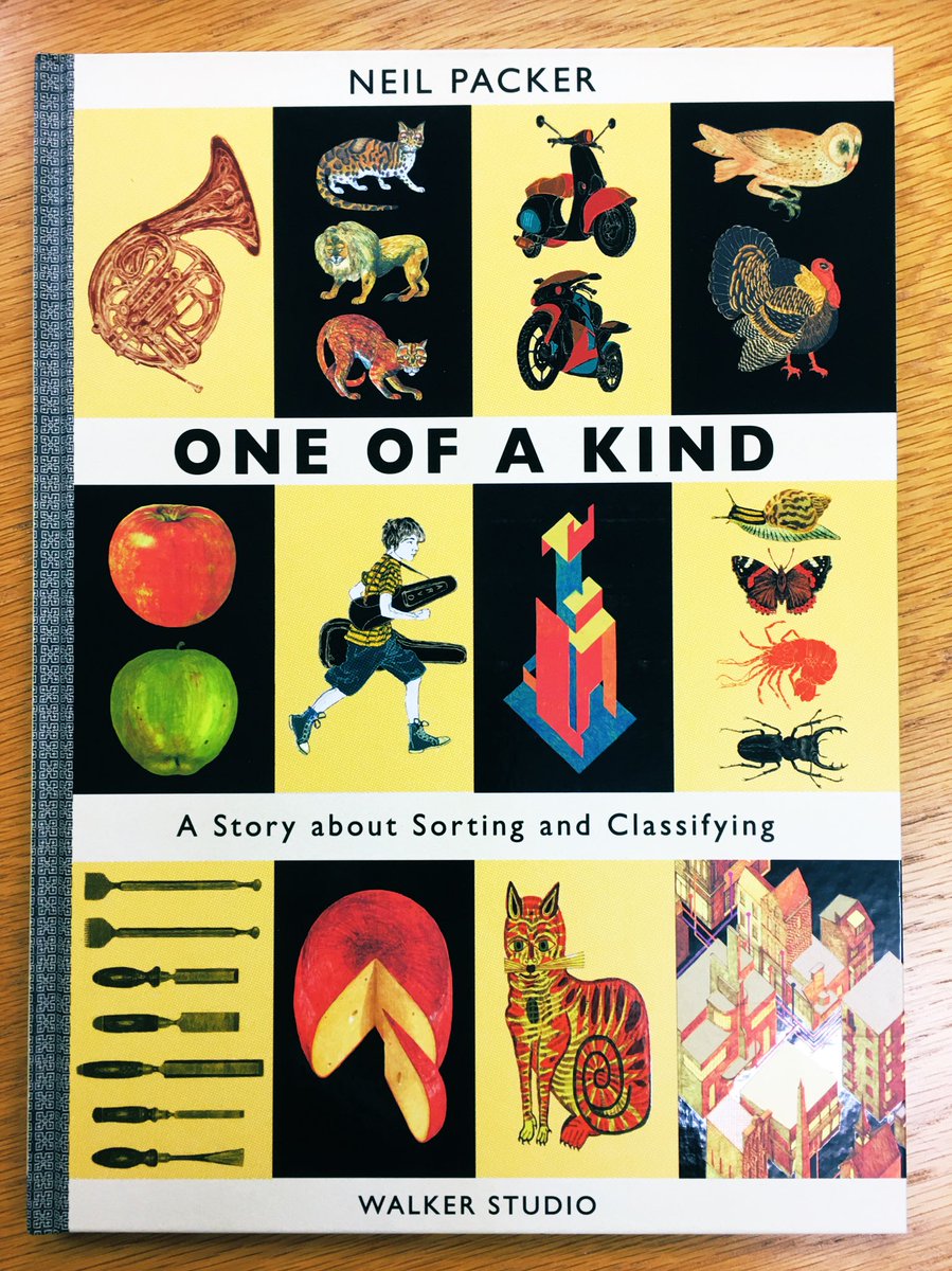 smithsmm's tweet photo. Wow! This is an out of the box quirky stunner.
“One of Kind” by #NeilPacker is a charming story about sorting and classifying the world around but ultimately it’s a story about what makes us...us.
The amazing art invites hours of page-gazing. Double Wow!!!
#PictureBookPage https://t.co/HVpAuRYGiy