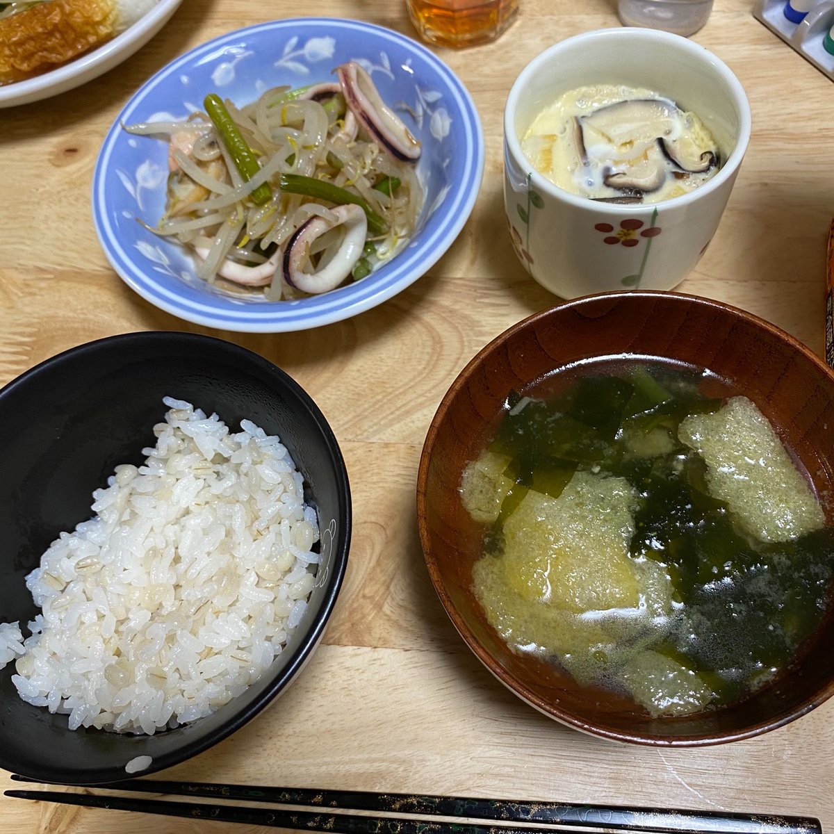 夏 筋トレ ダイエット 8kg達成 10 04食事 おでんの季節 あと 子供が作ってくれた茶碗蒸し 今日は腰を痛めて運動できなかったので ご飯は軽めです ダイエット記録 ダイエット垢さんと繋がりたい