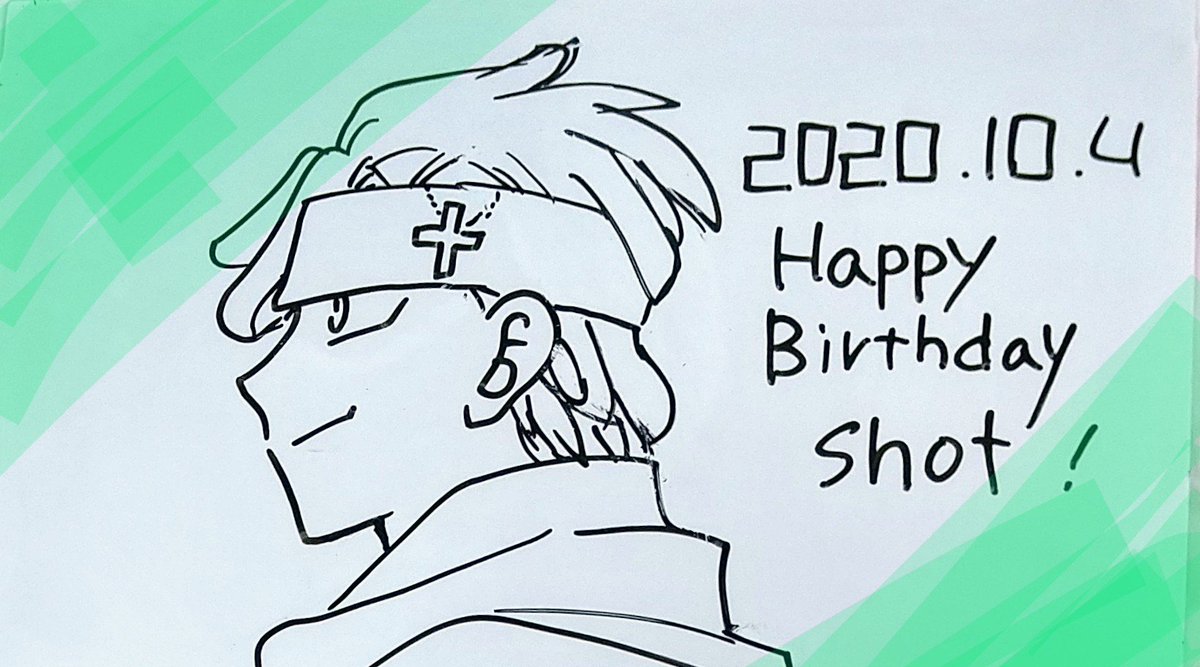 そして94ショットさんの誕生日!落書き初描きメイク無しバージョン。色々おかしいと思うけどごめんなさい🙇💦お誕生日おめでとうございます!🎉✨🎊 