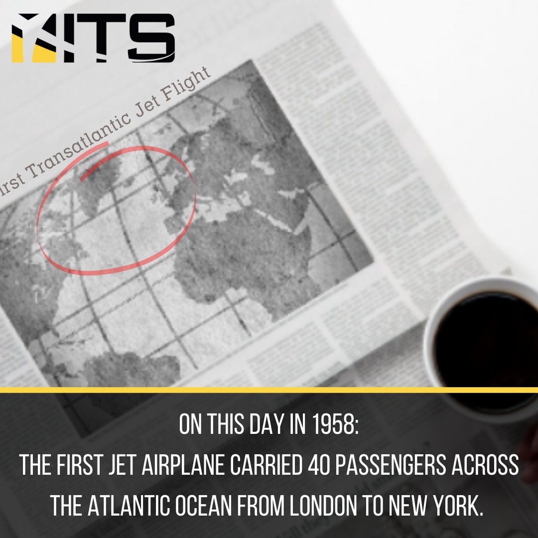 The first regularly scheduled transatlantic passenger service with a jet powered aircraft took off from New York at 7:01am  on October 4th, 1958. After 6 hours and 12 minutes the aircraft landed safely in London. 
#aviationhistory #onthisday #aviation