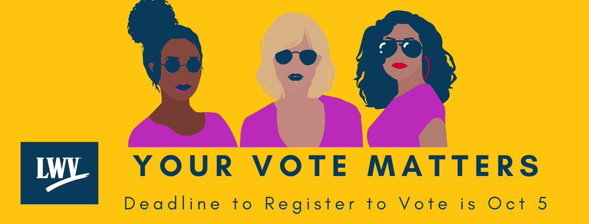 JL_CollinCounty's tweet photo. Your Vote Matters. Tomorrow, Oct. 5 is the deadline to update your voter registration! Check your status at https://t.co/NeHrzSCEH3 or https://t.co/lSeTwlhS37, or visit your county elections office. #VoteTexas #jlcollincounty #womenvote #CollinCountyVotes https://t.co/RH3O59c2Hv