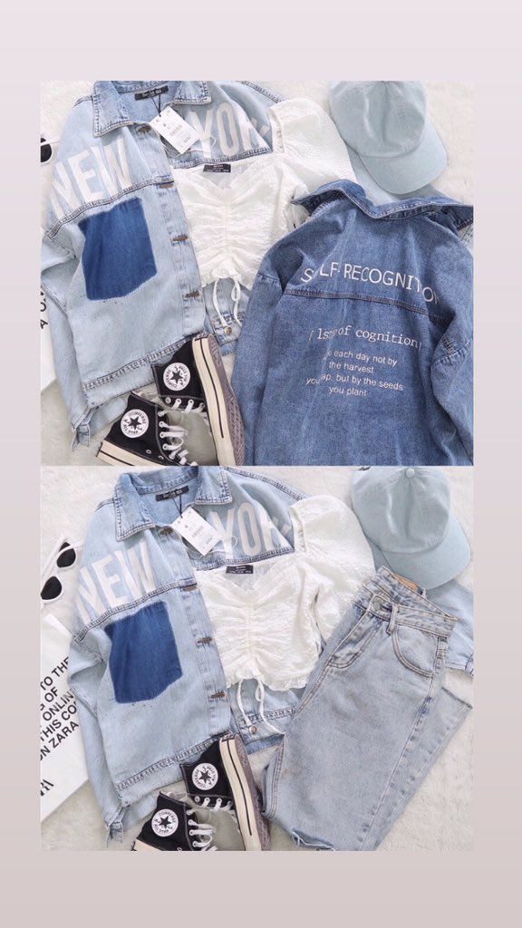QueenbeeAc's tweet photo. jacket denim nya sisa 1 aja ya kak, available light blue. jangan sampai kehabisan karna kalau udah sold nggak akan keluarin model &amp; barang yg sama alias beda barang🥰 https://t.co/V0vKG8JQEI