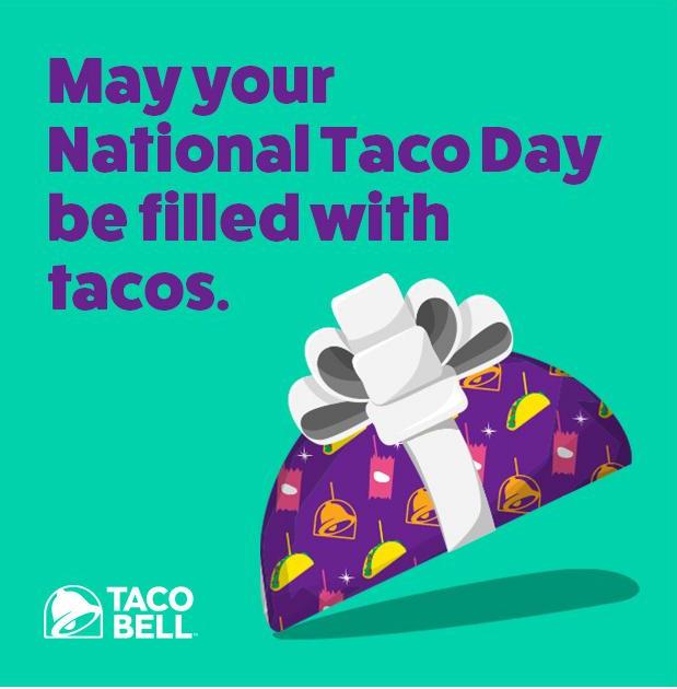 Happy National Taco Day! 🌮📅
To celebrate, get a FREE Crunchy Taco with every eligible Taco Bell delivery order via Deliveroo, Uber Eats and Thuisbezorgd this week. #TacoBellNL