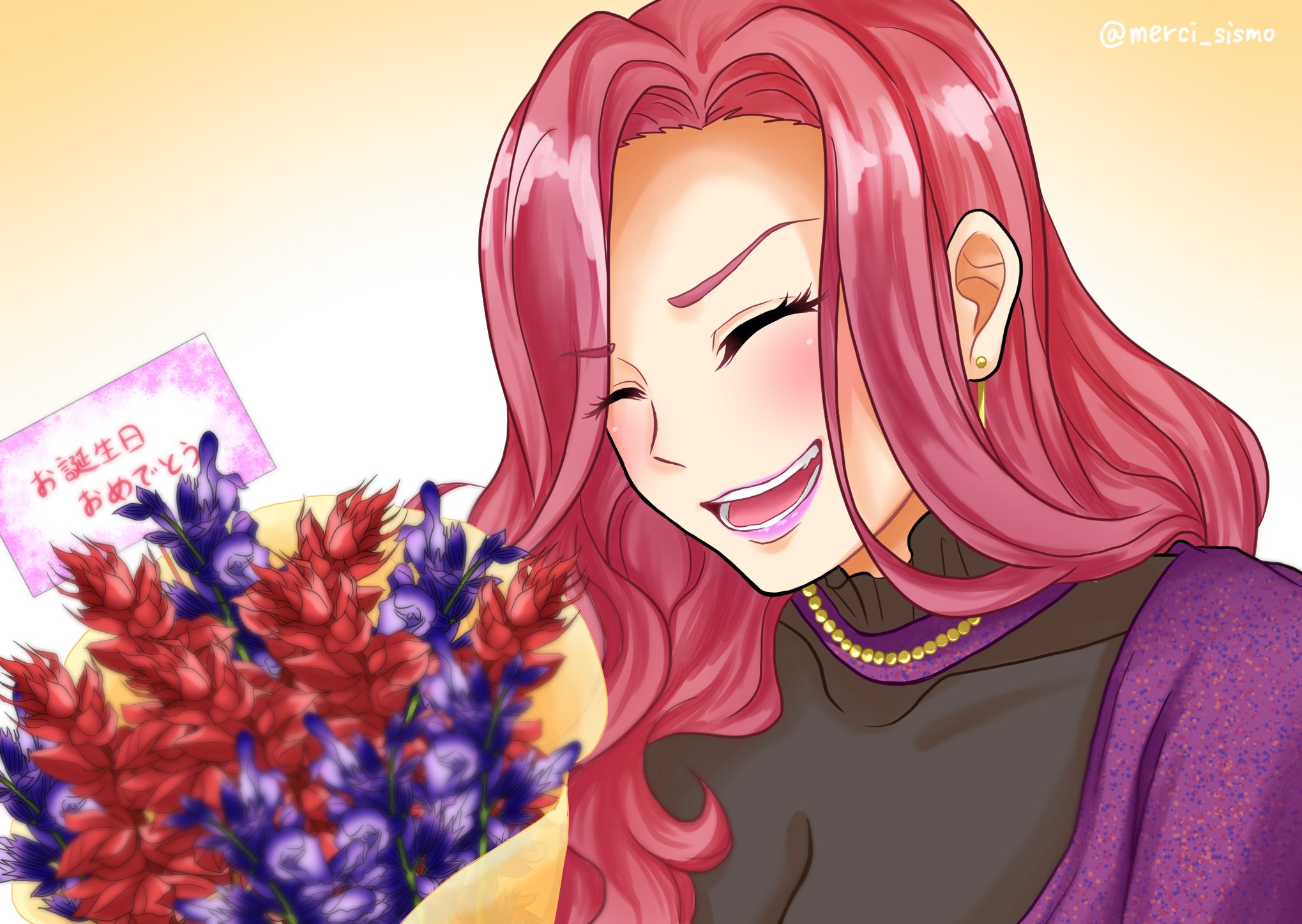 てーやき なんとか間に合った サビナちゃん誕生日おめでとう 10月4日の誕生花はサルビアで 花言葉は 家族愛 赤は 燃える思い 青は 尊敬 という意味もあるみたいです ナナピク 志摩サビナ生誕祭 T Co Yv9fyansog Twitter