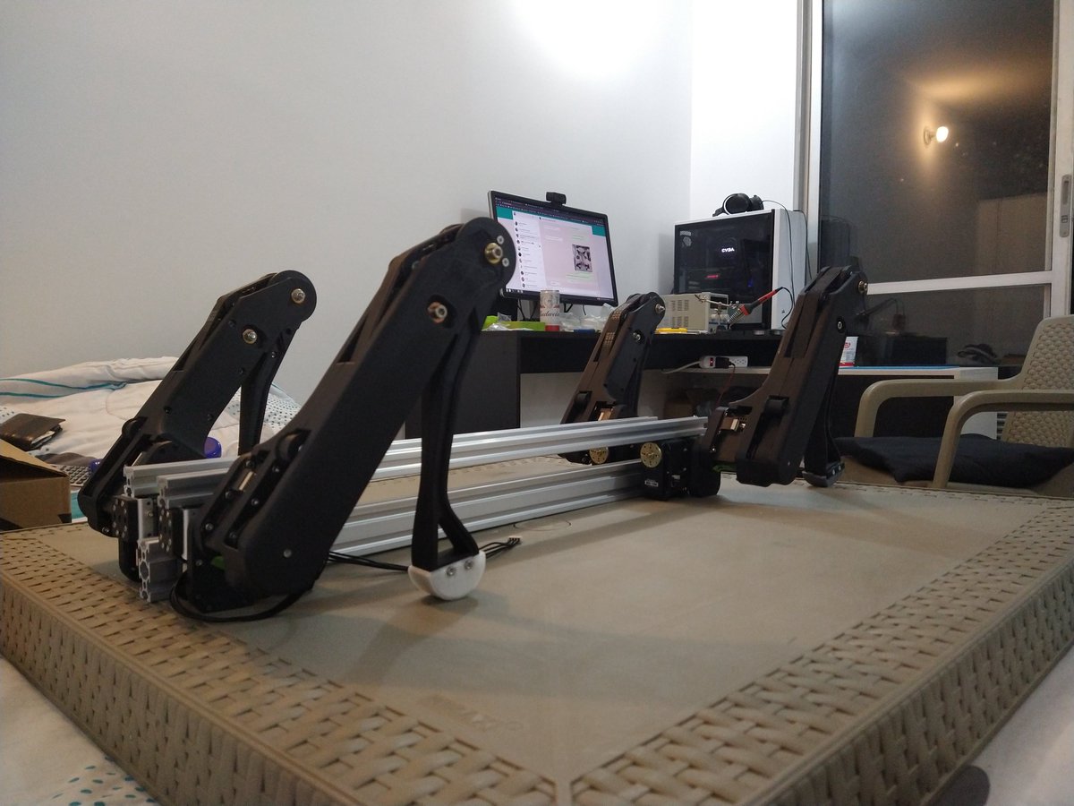 camiloim93's tweet photo. our legs ready! Body in progress. #k3lso by @r_frojd.
#dynamixel #3dprinting #raise3d #robotics #quadruped #spotmicroai
@RoboticaUsta https://t.co/wQRPxBiKze