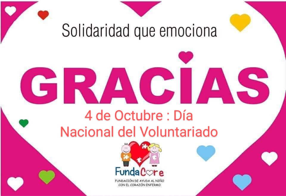 Felicitaciones a todos aquellos que trabajan día a día , con el corazón y de manera desinteresada 🙂 . Y sobre todo , felicitaciones a todos los integrantes de la familia Fundacore💕 . Un gran abrazo de oso a todos ellos,  nuestros voluntarios !!!👏👏👏