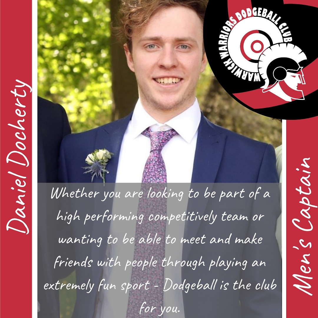 Next in our Meet the Exec series is our Men's Captain Dan! -
"Hi I’m Daniel and I’m the Men’s Captain. I loved playing dodgeball after attending my 1st taster session- not only was it the ease of learning how to play, but also the fun and fast paced nature of the game.