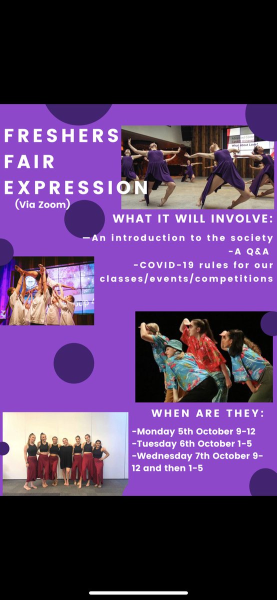 🚨FRESHERS and NEWBIES🚨

Come along to our freshers fair starting next week where we can answer all of your questions and introduce you to the society

Please go to the SU website and our page to find out the details for the zoom calls

See you all very soon! 💜