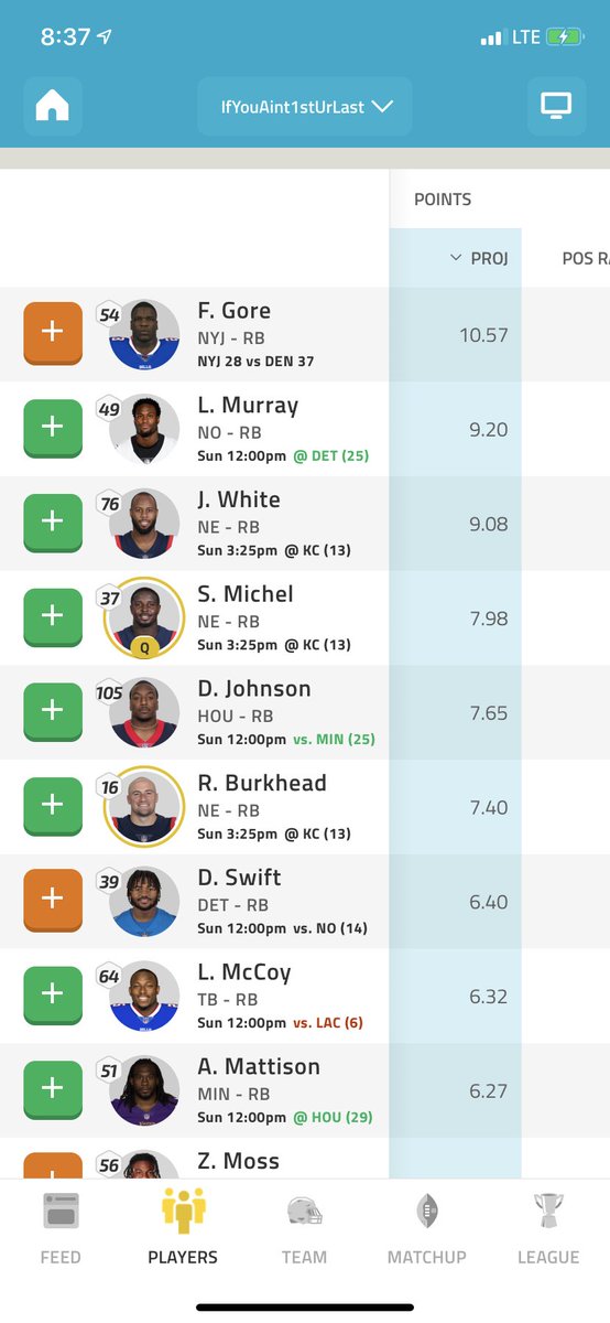 RobThePlane's tweet photo. @FantasyAdvice99  dno who to for rig my RB d Henry bye week stuck dnt kno who to pick up with all this covid testing any sugg?? https://t.co/IJbq8mUALD