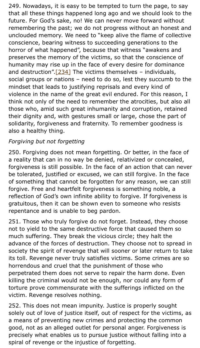 forgiveness is not a demand we can impose. it is a gift of god that enables us to pursue justice. it is not a refuge for the perpetrators of historic crimes